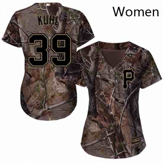 Womens Majestic Pittsburgh Pirates 39 Chad Kuhl Authentic Camo Realtree Collection Flex Base MLB Jersey